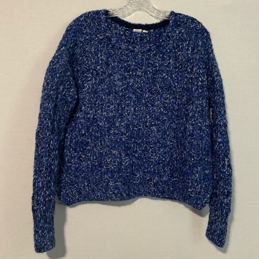 Gap Women's Sweater Pullover Size Small Blue White Wool Alpaca Blend